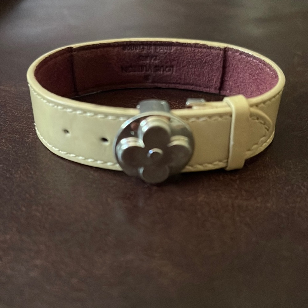 Louis Vuitton cream leather bracelet